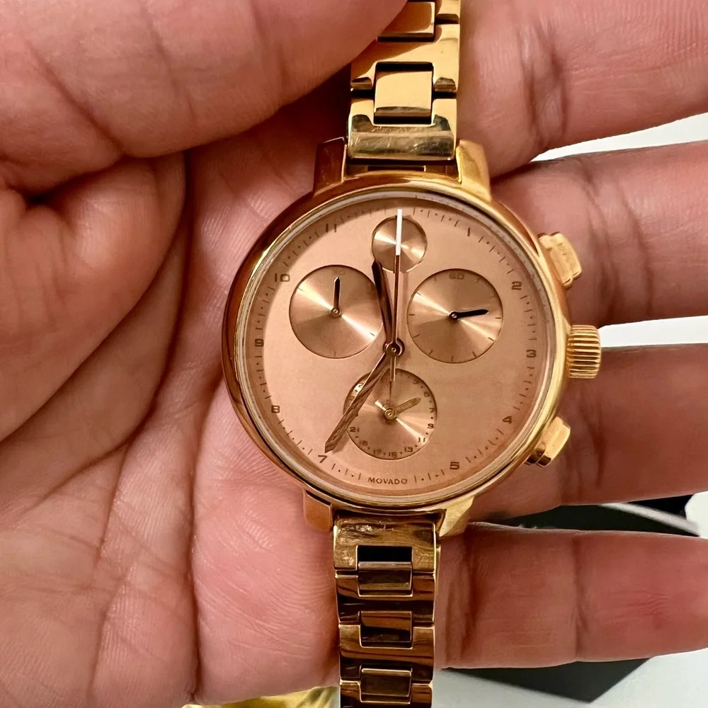 Movado Bold Rose Gold Chronograph Women Watch